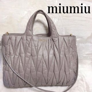 【希少高級】miumiu 2way トートバッグ オールレザー 金金具 大容量