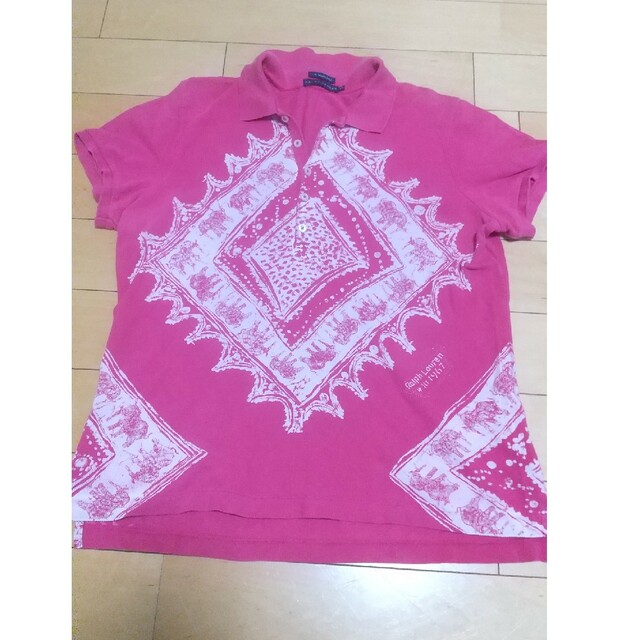 トップスLLサイズ  ポロシャツ ポロラルフローレン ピンク 半袖 Panko