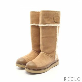 トリーバーチ(Tory Burch)のNADINE MID SHAFT BOOT ブーツ スエード ベージュ(ブーツ)