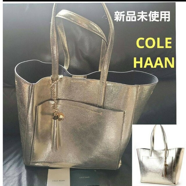 COLE HAAN ワンショルダーバッグ　ゴールド　イントレチャート　タッセル