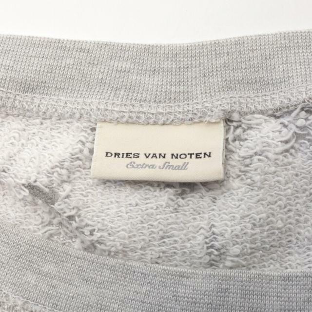 DRIES VAN NOTEN(ドリスヴァンノッテン)の カットソー スウェットシャツ クルーネック 半袖 グレー ダメージ加工 メンズのトップス(Tシャツ/カットソー(半袖/袖なし))の商品写真