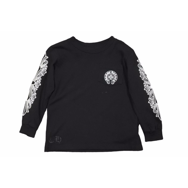 ChromeHearts クロムハーツ キッズ 長袖Tシャツ ロングTEE 022-069644 コットン ブラック ホワイト サイズ4T 美品 中古 50367 | フリマアプリ ラクマ