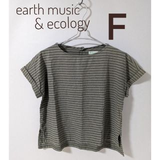 アースミュージックアンドエコロジー(earth music & ecology)のアースミュージックアンドエコロジー ボーダー コットンリネン ブラウス 半袖 F(シャツ/ブラウス(半袖/袖なし))