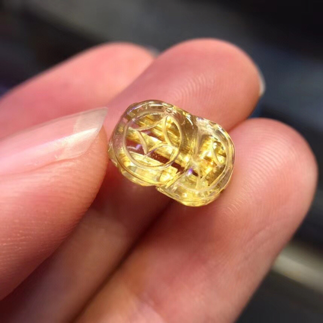 ⭐︎【天然】ゴールド ルチル クオーツ ルース 貔貅 11.5g | www