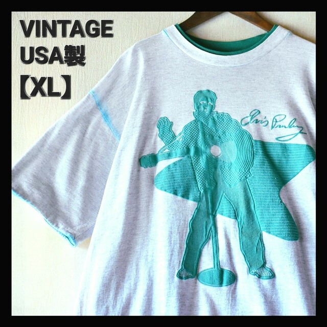 ART VINTAGE - 古着☆90's USA製 発泡プリント シングルステッチ 両面