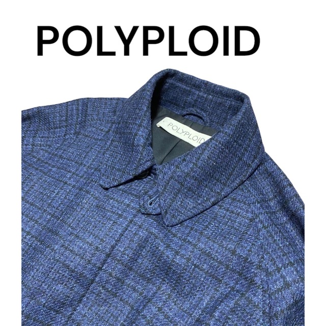 POLYPLOID ポリプロイド】21aw ツイードチェックステンカラー