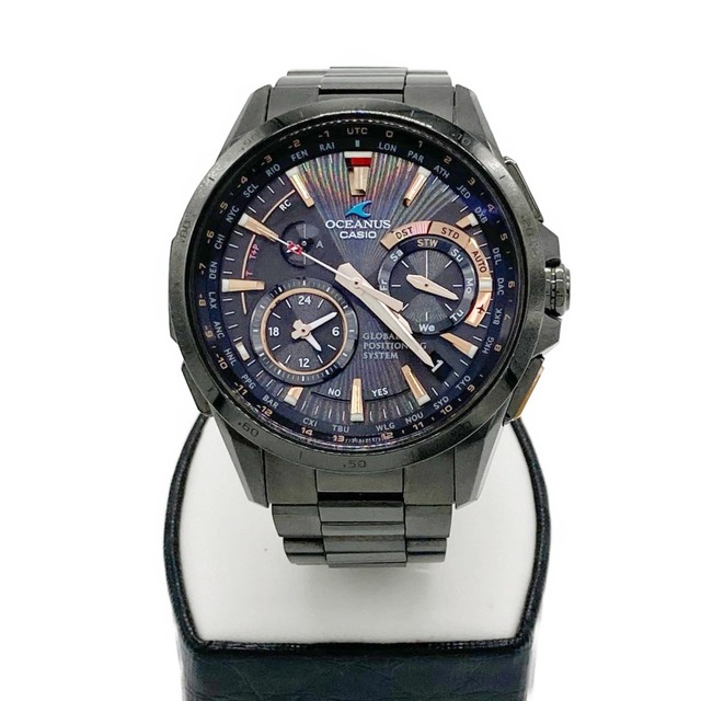 〇〇CASIO OCEANUS オシアナス メンズ ソーラー電波GPS  OCW-G1000B ブラック腕時計(アナログ)