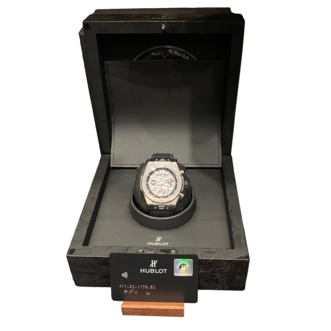 ウブロ HUBLOT ビッグバンウニコ 411.NX1170.RX ブラック×シルバー Ti/セラミック 自動巻き メンズ 腕時計