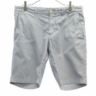 トミーヒルフィガー(TOMMY HILFIGER)のトミーヒルフィガー ストライプ ショートパンツ W34 ブルー系 TOMMY HILFIGER メンズ 【中古】  【230602】(ワークパンツ/カーゴパンツ)