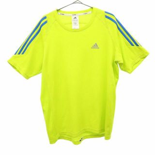 アディダス(adidas)のアディダス ワンポイントプリント トレーニングシャツ L グリーン系 adidas 半袖 Tシャツ クルーネック スポーツ メンズ 【中古】  【230602】 メール便可(その他)