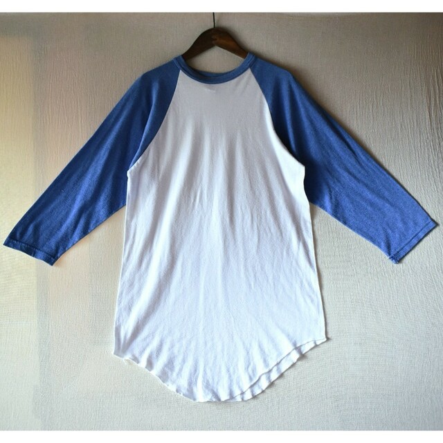 ★90's USA製 ラッセルアスレチック 白青 ラグランスリーブTシャツ 2
