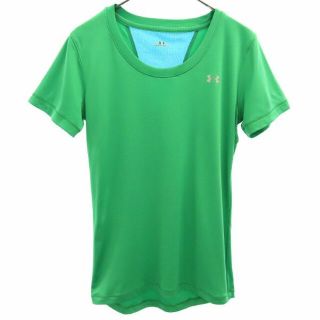 アンダーアーマー(UNDER ARMOUR)のアンダーアーマー ロゴプリント トレーニングシャツ SM グリーン UNDER ARMOUR 半袖 Tシャツ クルーネック スポーツ レディース 【中古】  【230602】 メール便可(ウェア)