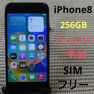 完動品SIMフリーiPhone8本体256GBグレイau判定○