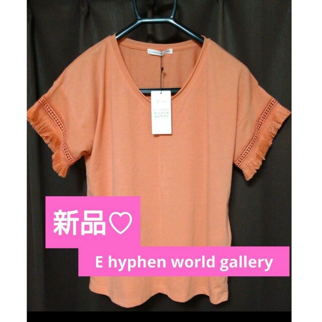 E hyphen world gallery(イーハイフンワールドギャラリー)の新品♡E hyphen world gallery  フリンジ Tシャツ レディースのトップス(Tシャツ(半袖/袖なし))の商品写真