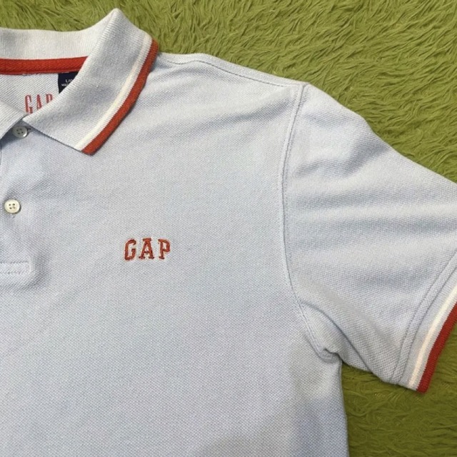 GAP(ギャップ)の【最終値下げ！】GAP ポロシャツ 水色 オレンジ バイカラー レディースのトップス(ポロシャツ)の商品写真