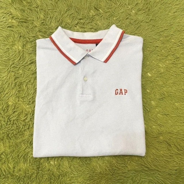 GAP(ギャップ)の【最終値下げ！】GAP ポロシャツ 水色 オレンジ バイカラー レディースのトップス(ポロシャツ)の商品写真