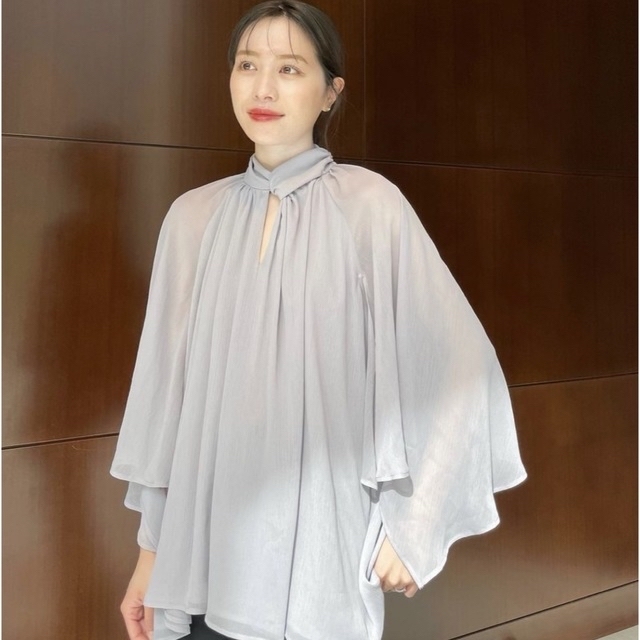 LAUBEBLANC Cape sleeve Chiffon Blouse