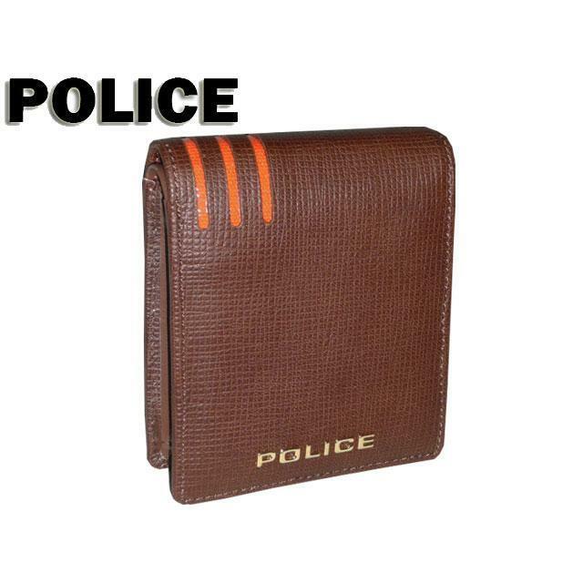POLICE(ポリス)のポリス リネア 二つ折り財布 PA-59501 ブラウン メンズのファッション小物(折り財布)の商品写真