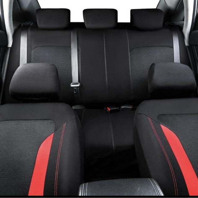 自動車CAR-GRAND ジッパーデザイン シートカバー 赤 ユニバーサルフィット