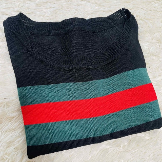 【GUCCI似】緑赤ラインのニット♡ レディースのトップス(ニット/セーター)の商品写真