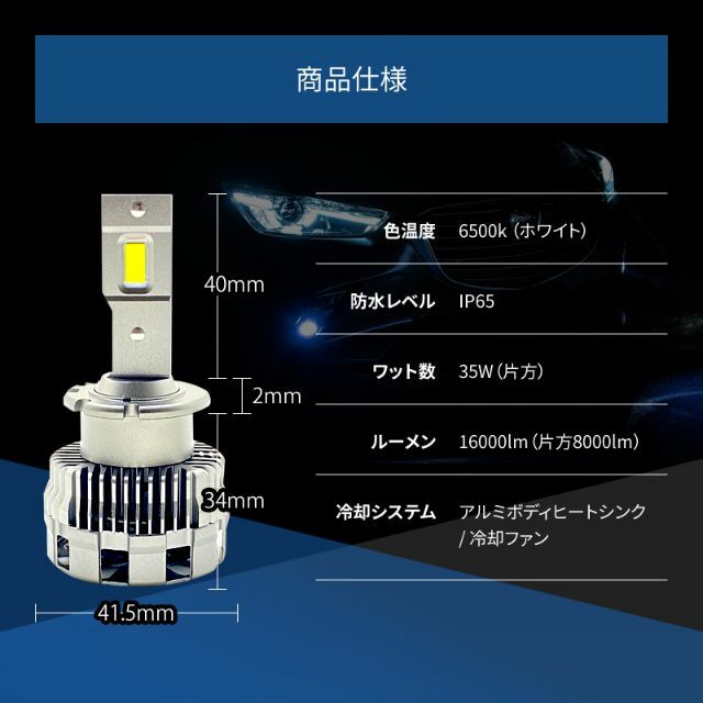 HIDより明るい○ D2S LED ヘッドライト セイバー 爆光 | www.ecotours ...