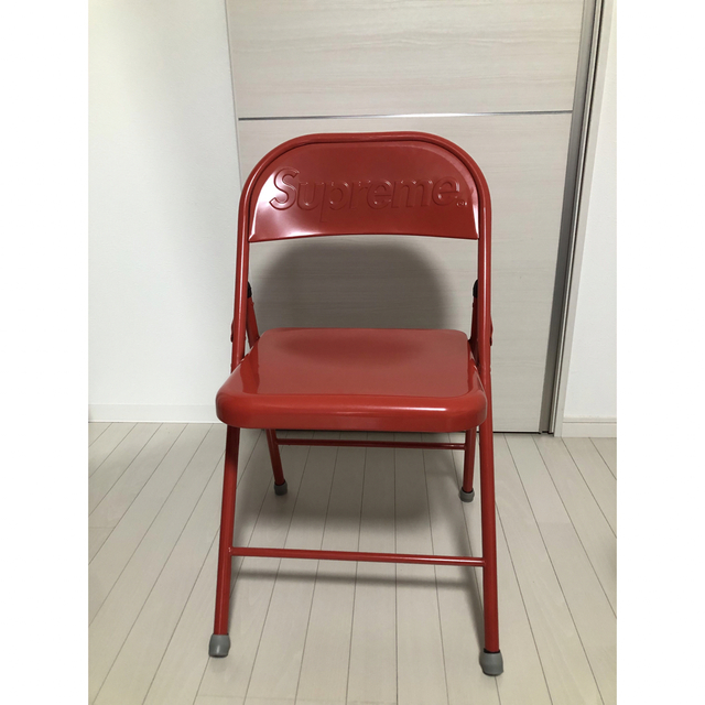 赤　Supreme metal folding chair イス