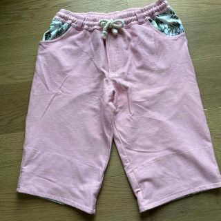 半パンツ　ボタニカル柄　　L    ピンク　　　目立った汚れなし(ショートパンツ)