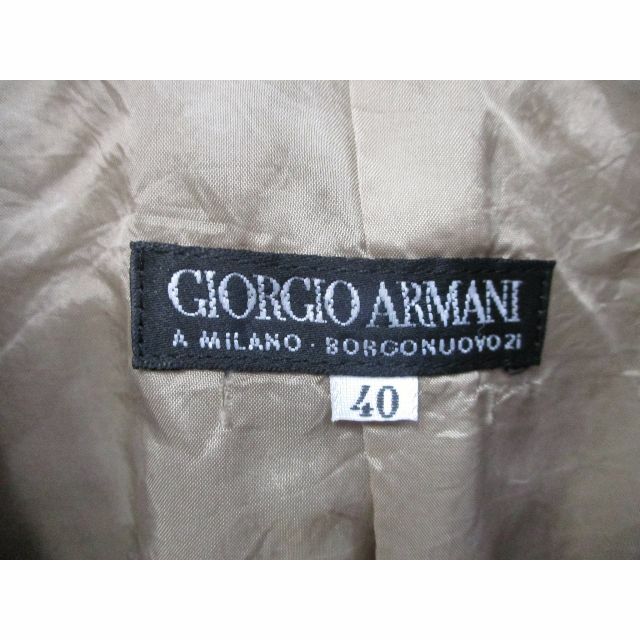 ジョルジオアルマーニ GIORGIO ARMANI ジャケット ベロア ラムレザー ロゴボタン アウター レディース 40(M相当) ブラック