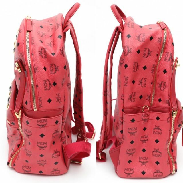 MCM レトロ デュアル ヴィセトス 2wayリュック ショルダー 赤 ピンク