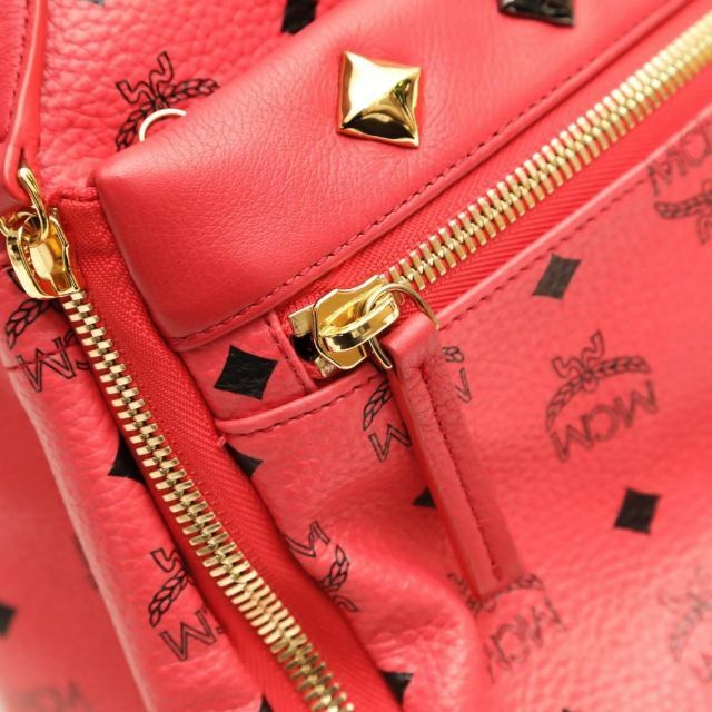 MCM レトロ デュアル ヴィセトス 2wayリュック ショルダー 赤 ピンク