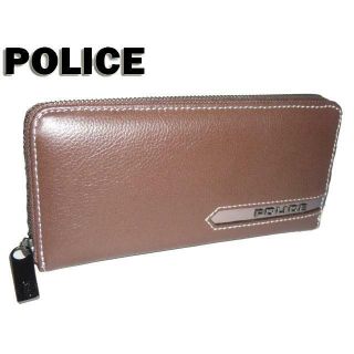 POLICE - ポリス ラウンドファスナー長財布 PA-56902 ブラウンの通販