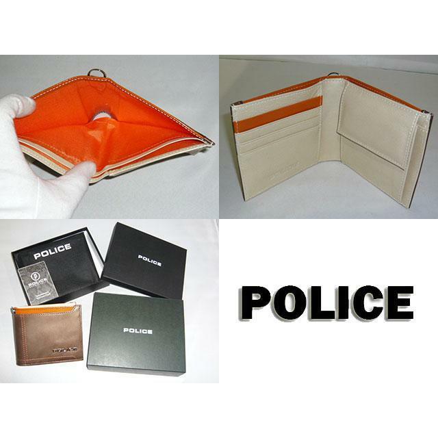POLICE(ポリス)のポリス アクシス 二つ折り財布 PA-58300 ダークブラウン メンズのファッション小物(折り財布)の商品写真