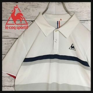 ルコックスポルティフ(le coq sportif)の【美品人気デザイン】ルコックスポルティフ　半袖ポロシャツ　白Mサイズ　E391(ポロシャツ)