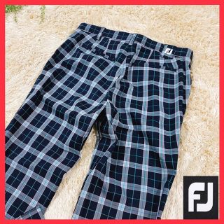 フットジョイ(FootJoy)の【新品】裾直し可能　FJ フットジョイ　ゴルフパンツ　チェック　総柄　W81(ウエア)