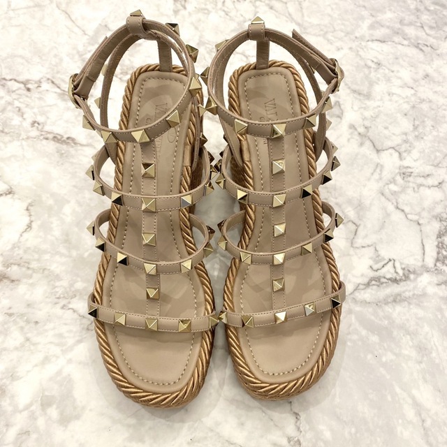 値下げ【新品】VALENTINO/バレンティノ/ロックスタッズ ウェッジサンダル