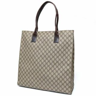 グッチ(Gucci)のグッチ 91250 GGスプリーム トートバッグ GG PVC レザー 本革 茶(トートバッグ)