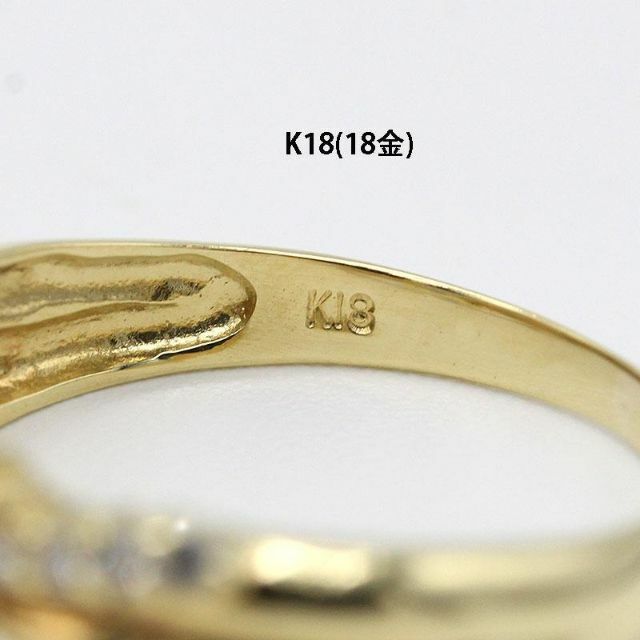 極美品 アクアマリン ダイヤモンド リング K18 A01088