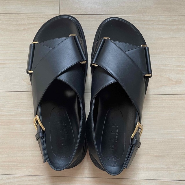 MARNI サンダル 38 Fussbett Shoe フスベット 黒マルニ