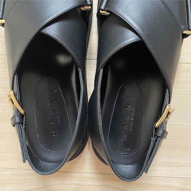 MARNI サンダル 38 Fussbett Shoe フスベット 黒マルニ