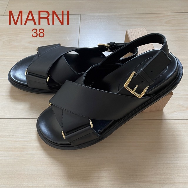 MARNI サンダル 38 Fussbett Shoe フスベット 黒マルニ