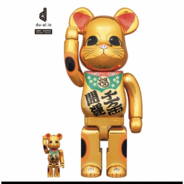 BE@RBRICK 招き猫 開運・千万両 金メッキ 100％ & 400％ 新品 エンタメ/ホビーのフィギュア(その他)の商品写真