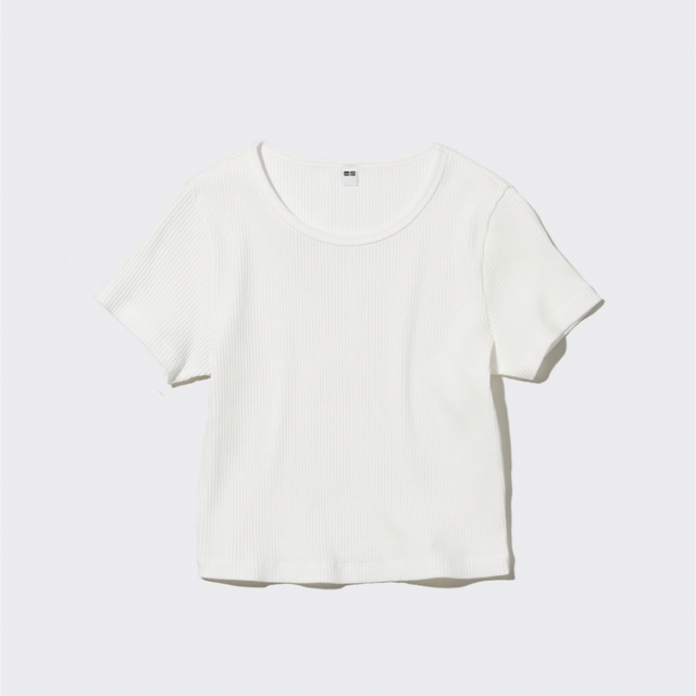 UNIQLO(ユニクロ)のUNIQLO リブ クロップドT 2枚セット レディースのトップス(Tシャツ(半袖/袖なし))の商品写真