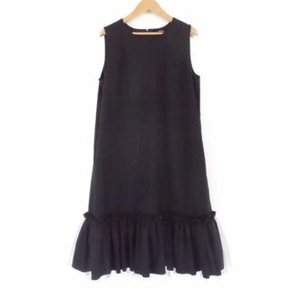 美品 DAISYLIN デイジーリン Puff Tulle Dress ドレス 1点 ブラック 42 ポリエステル他 06402 サッカーチェック チュール フリル レディース AU1600W3 (ミニワンピース)