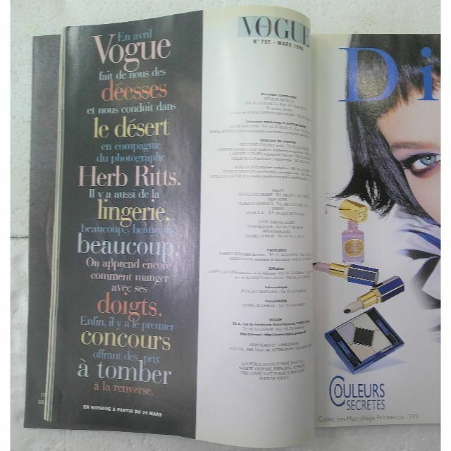 VOGUE(ヴォーグ)の★VOGUE ヴォーグ MARS 3月 1999 No.795 フランス版★ エンタメ/ホビーの雑誌(ファッション)の商品写真