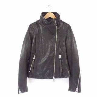 オールセインツ(All Saints)の美品 ALL SAINTS オールセインツ ELLIS BIKER WL090S ライダースジャケット 1点 ブラック UK4(XSサイズ相当) ラムレザー100％ レザー バイカー アウター レディース AC1293A10 (ロングコート)