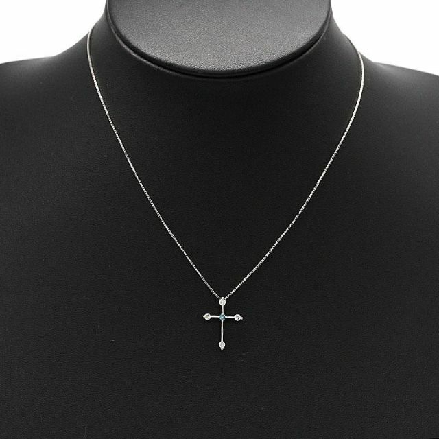 美品 トリートメント ダイヤモンド クロス ネックレス