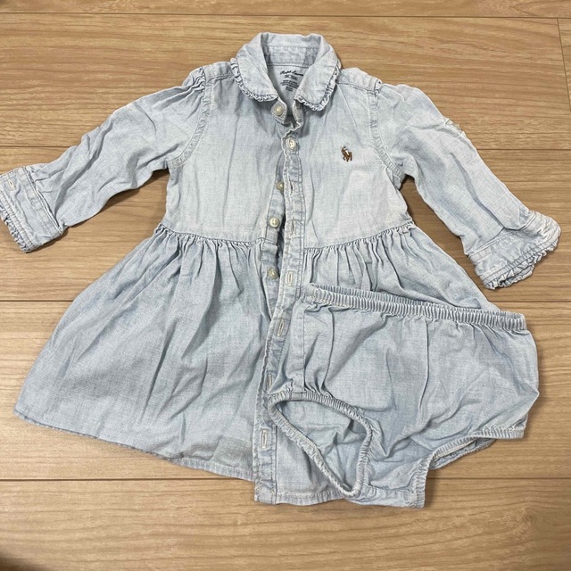 Ralph Lauren(ラルフローレン)のラルフローレン　デニムワンピース　75 キッズ/ベビー/マタニティのベビー服(~85cm)(ワンピース)の商品写真