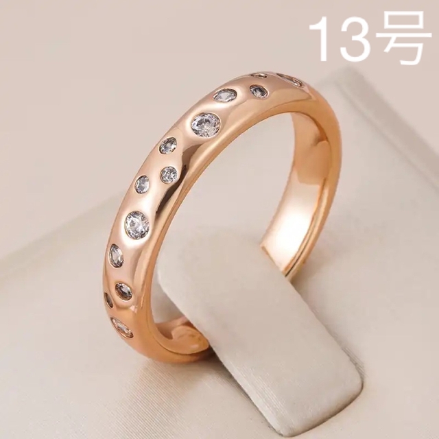 セール❣️【14KGP】滑らか 水玉 小粒ジルコン リング レディースのアクセサリー(リング(指輪))の商品写真