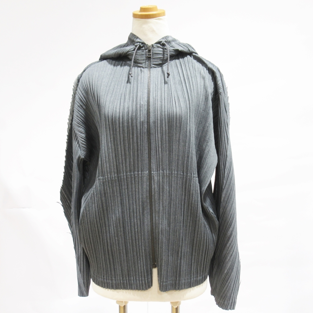 【値下げ】ISSEY MIYAKE イッセイミヤケ  PLEATS PLEASE プリーツ  ジップアップパーカー PP23-JC664 サイズ4 パーカー レディース【送料無料】