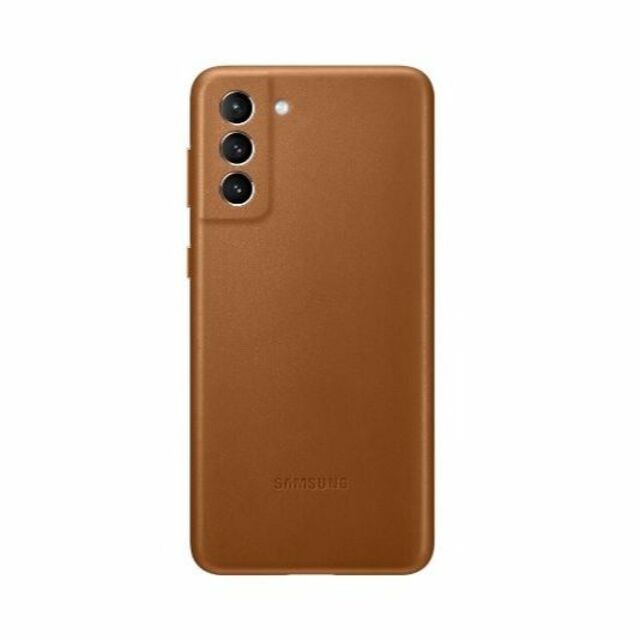 SAMSUNG(サムスン)のGalaxy S21+ Leather Back レザー カバー 純正品　茶 スマホ/家電/カメラのスマホアクセサリー(Androidケース)の商品写真